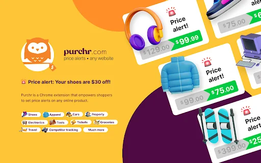 Purchr ডাউনলোড করুন – সেরা প্রাইস ট্র্যাকার ও শপিং ডিল অ্যালার্ট - Screenshot 1