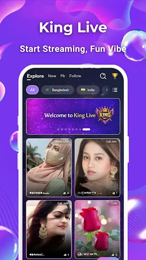 King Live ডাউনলোড করুন – আপনার বিশ্ব লাইভ স্ট্রিমিং করুন - Screenshot 1